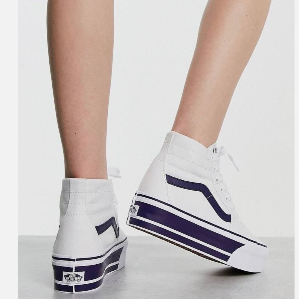 VANS Sk8-Hi Tapered Sport Stripes
Platform Navy White Size 8.5 women | 7.0 men - Picture 3 of 16